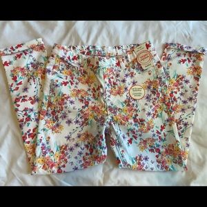 NWT Wonder Nation Kids Floral Jeggings 10/12